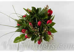 B03 - Red Tullips Hand-Tied