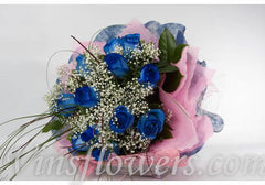 B17 - 1 Dozen Deluxe Blue Roses