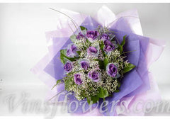 B22 - 1 Dozen Individual Dark Purple/Blue Roses